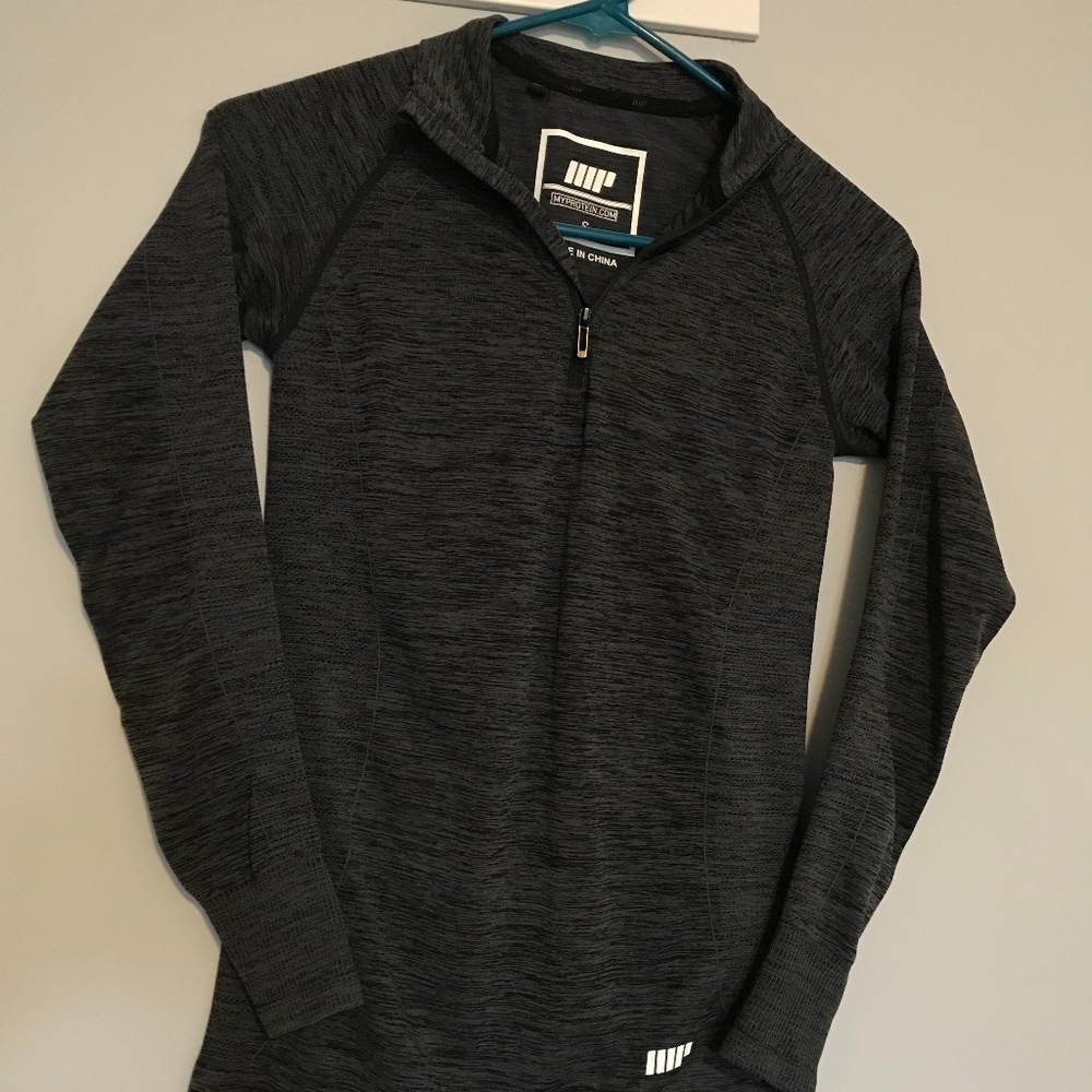 Dark Gray Long Sleeve Workout Top